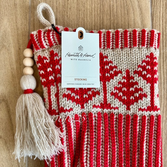 20" Tree Knit Stocking Red - Hearth & Hand Magnolia - Picture 6 of 12